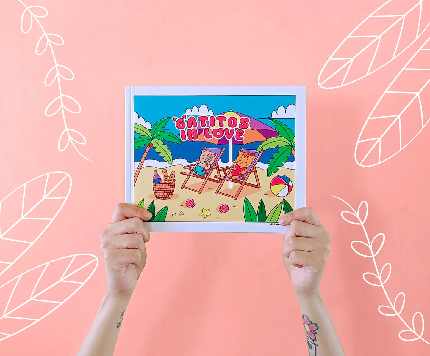 Libro para colorear "Gatitos in love" por Alejandra Lopez