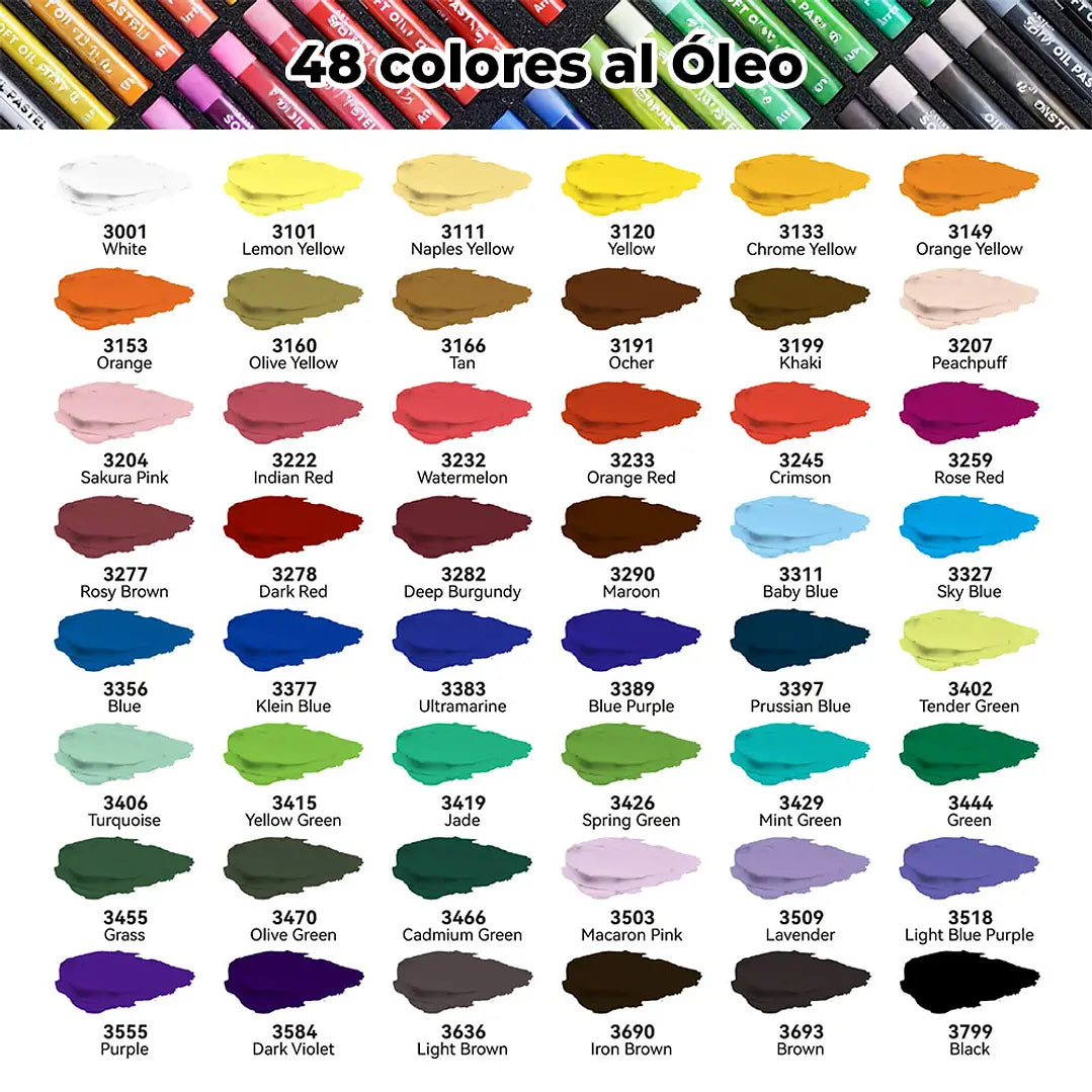 Arrtx Pasteles al óleo Soft 48 colores