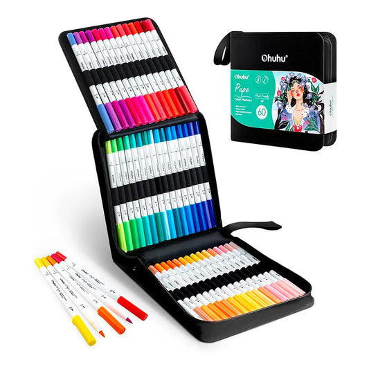 Set Ohuhu "Pupe" marcadores al agua Paper Friendly 60 Colores