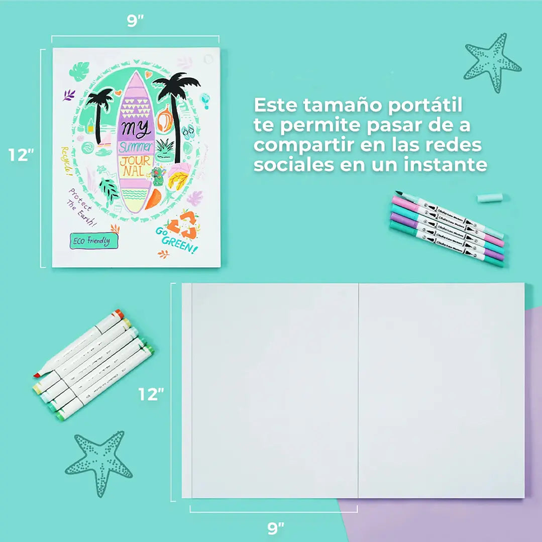 SKETCHBOOK BLOCK PARA MARCADORES DE ALCOHOL "Marker Pad" OHUHU (22.9 x30.5cm, 60 hojas 150g)