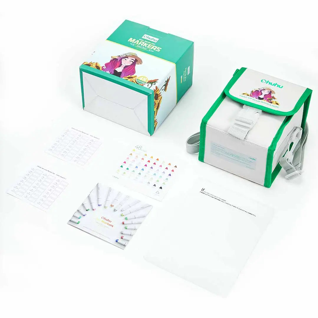 Set de marcadores Ohuhu base alcohol 48 colores + blender