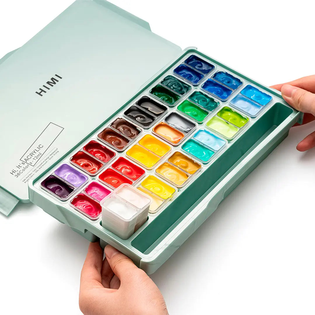 HIMI SET PINTURA ACRÍLICA TWIN CUP 12 ML 36 COLORES