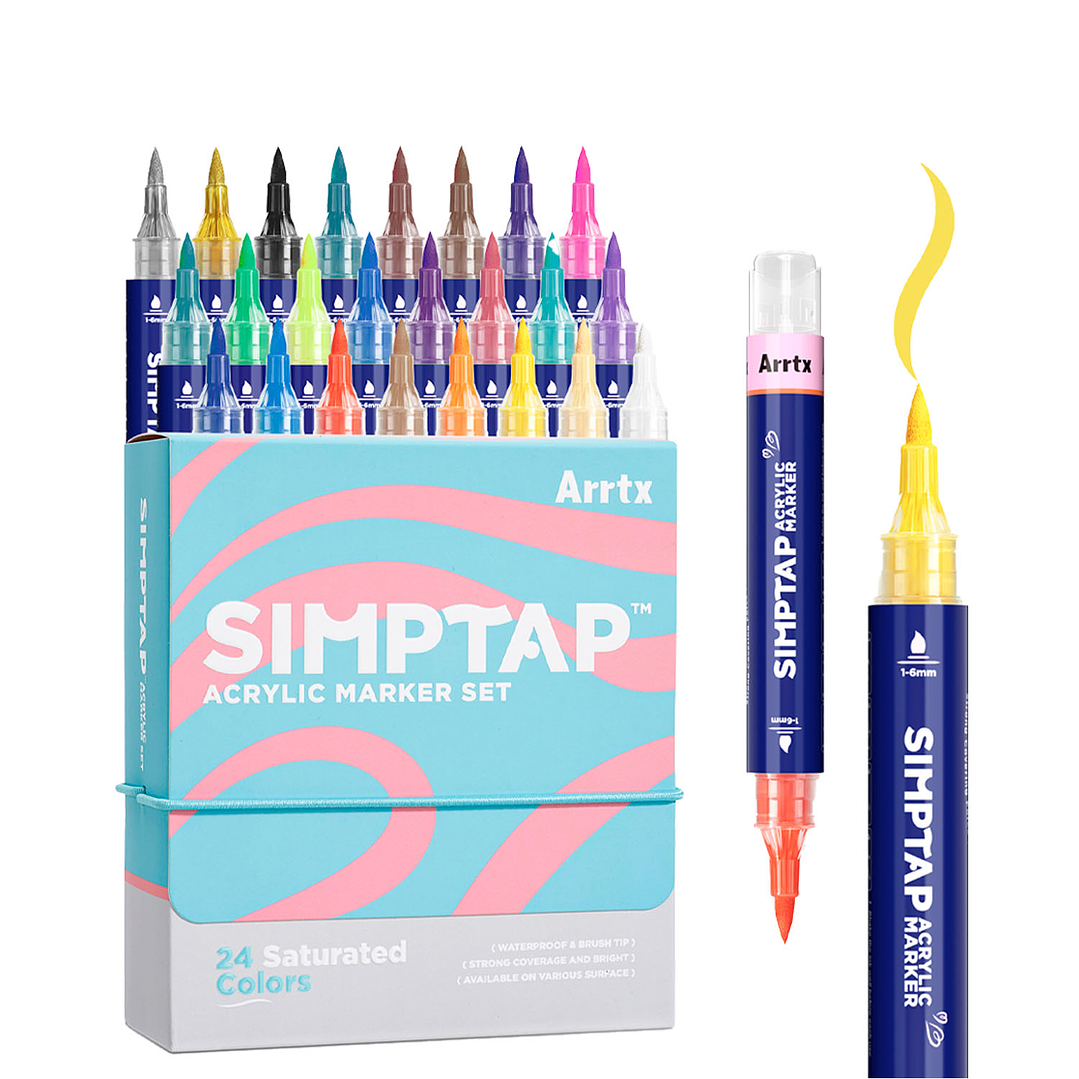Set Marcadores Acrílicos Arrtx Simptap 24 Colores