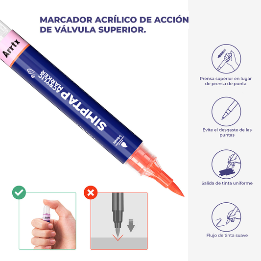 Set Marcadores Acrílicos Arrtx Simptap 24 Colores