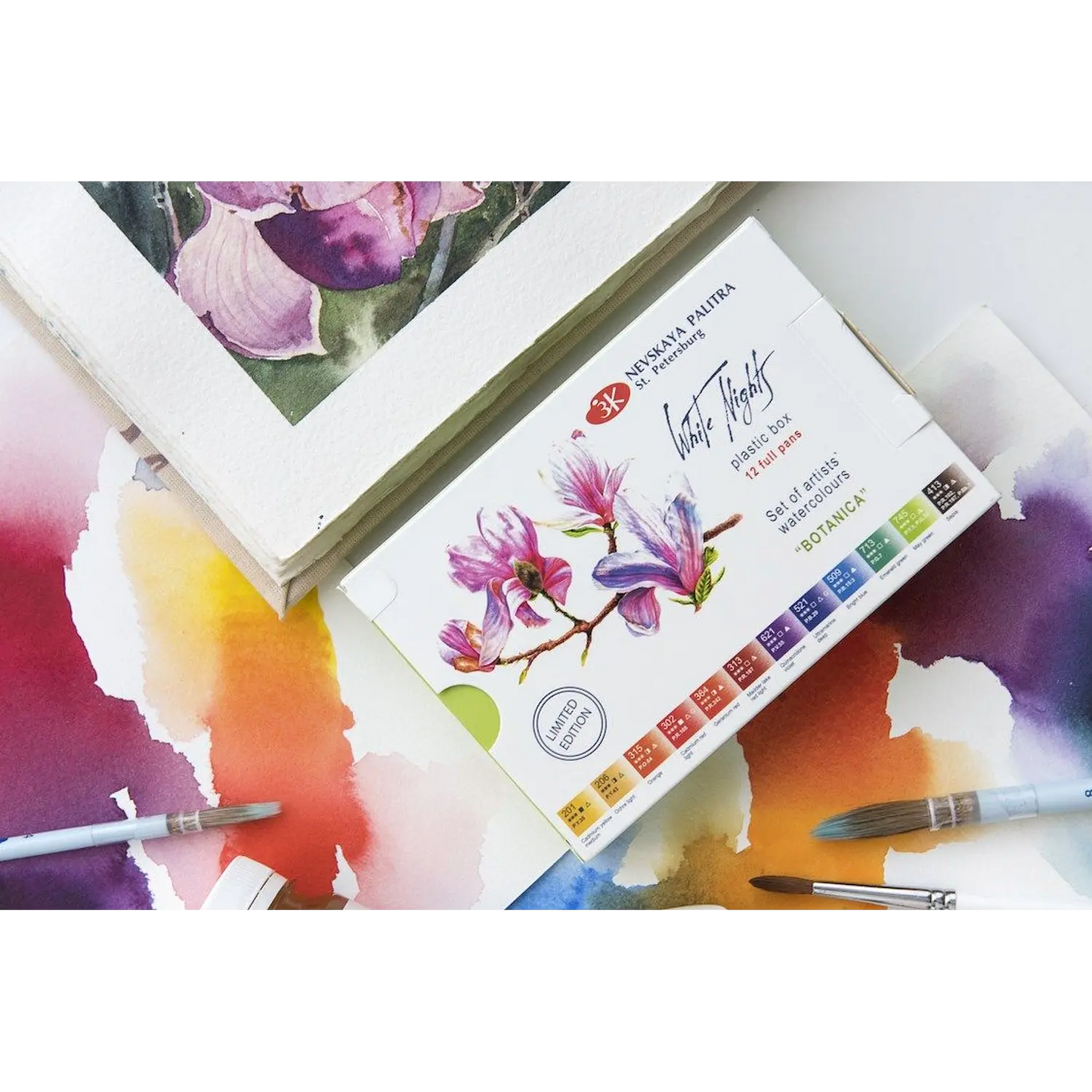 Acuarelas White Night 12 colores botanicos