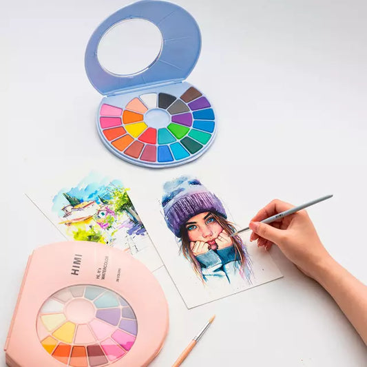 Set Himi Pintura Solida A Base De Agua 24 Colores (Azul)