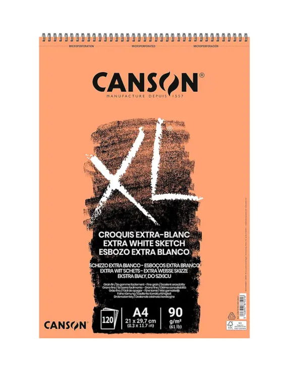 Croquera de Bocetos Extra Blanca Canson XL Croquis Extra-Blanc 90 g/m2