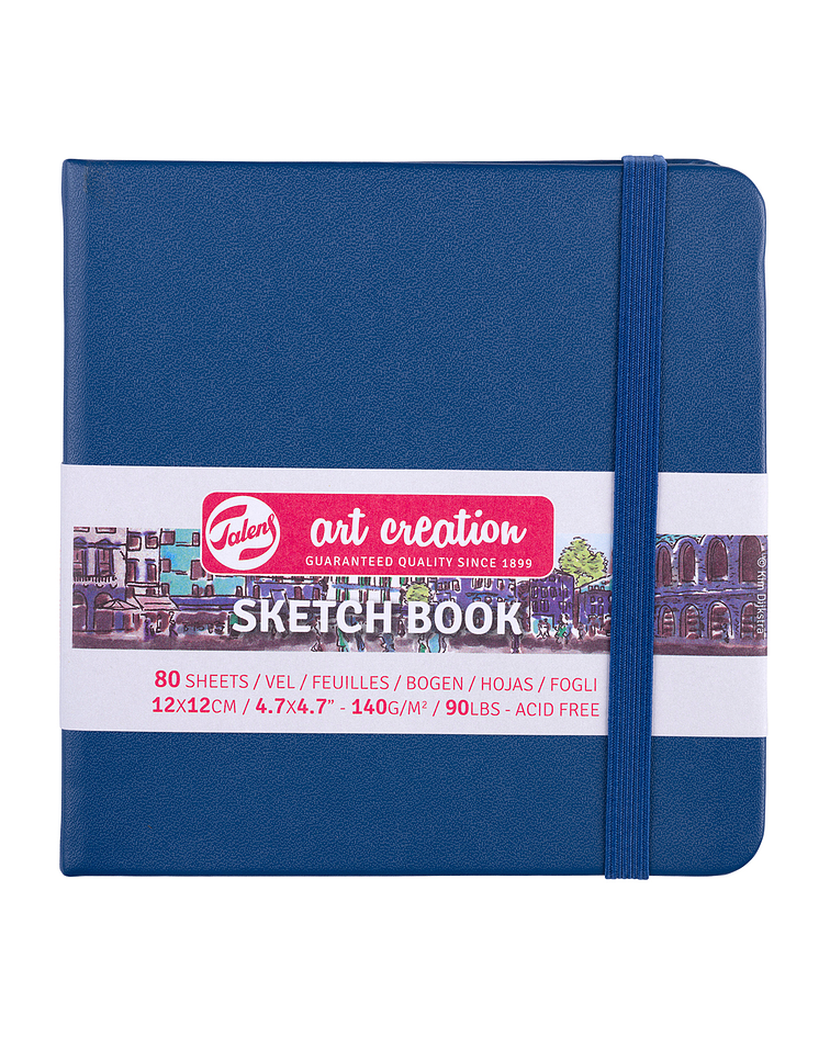 Cuaderno Vertical color azul marino con hojas blancas de 9cm x 14cm