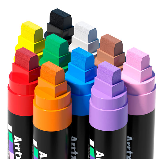 Arrtx marcadores acrilicos punta JUMBO 10 colores 15mm