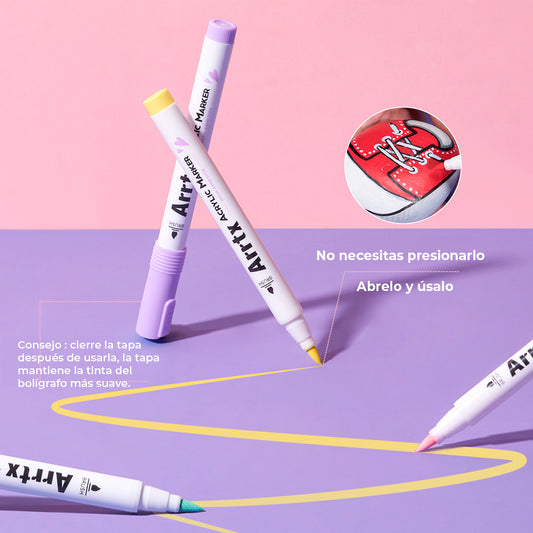 ARRTX MARCADORES ACRÍLICOS 60 COLORES PUNTA PINCEL / MANGA