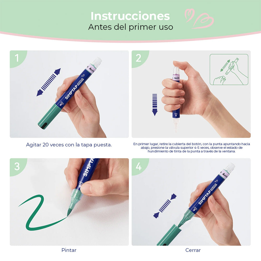 Marcadores acrilicos punta pincel Arrtx SIMPTAP 48 colores saturados