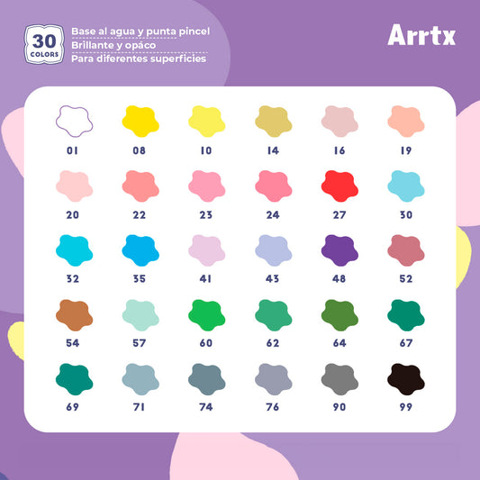 Arrtx Marcadores Acrilicos colores 30A