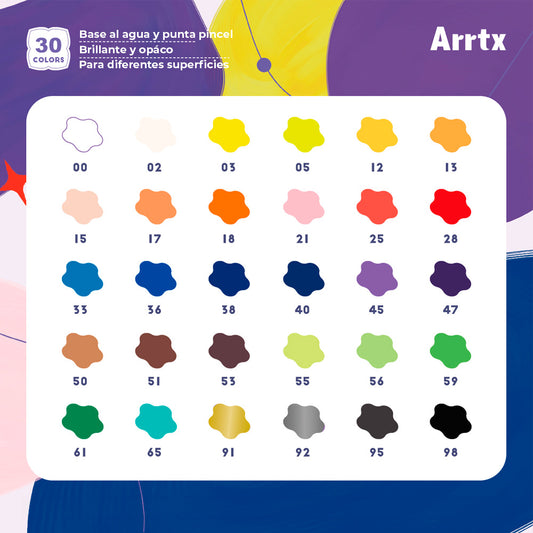 Arrtx Marcadores Acrilicos colores 30B