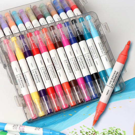 Marcadores acrilicos Miya 24 colores doble punta (Pincel y Bala)