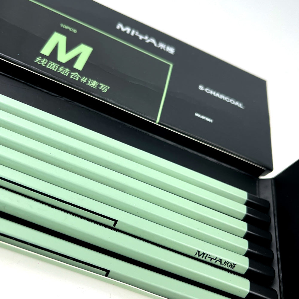 LÁPIZ DE CARBÓN MIYA SERIE M 10 UNDS PARA SKECTH