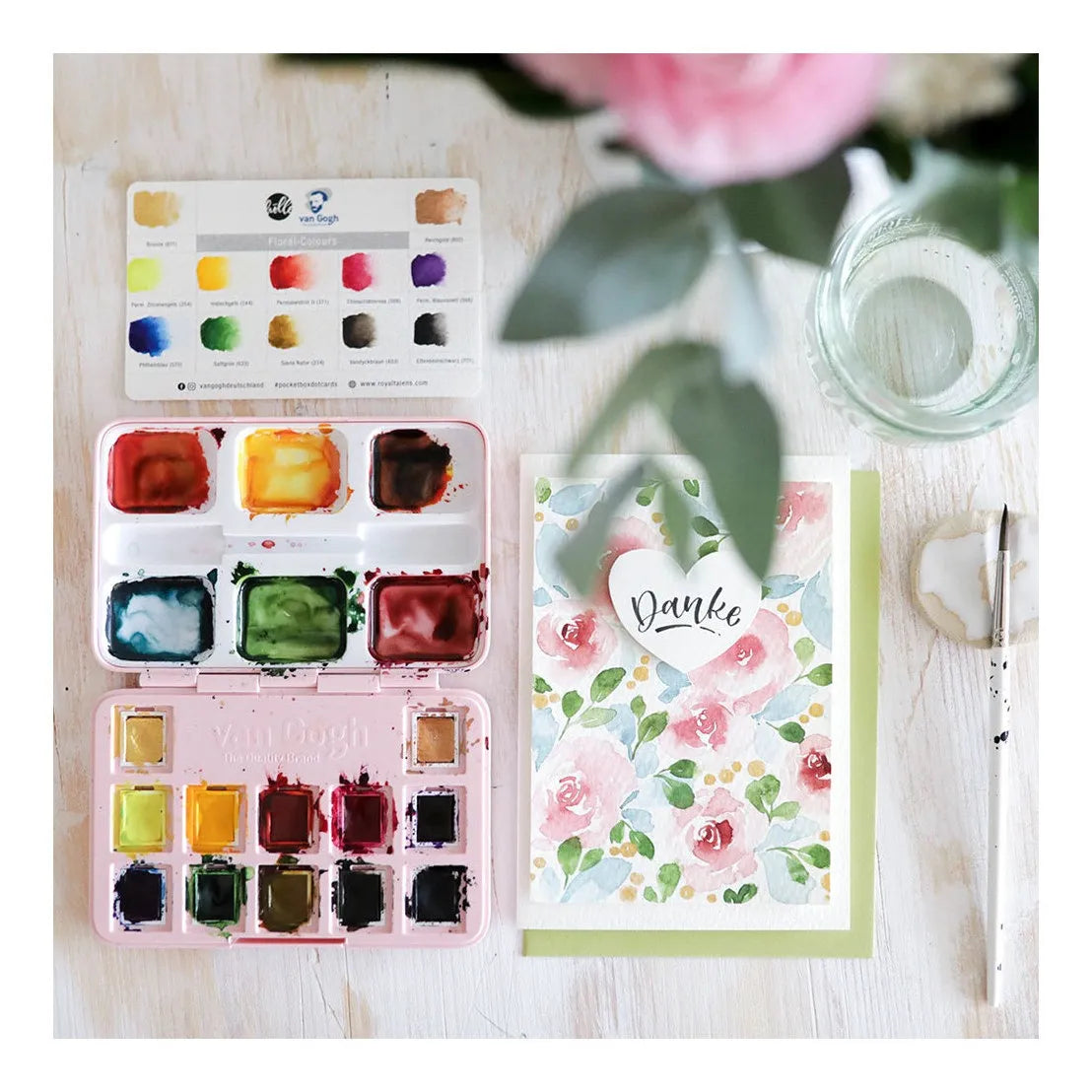 Acuarela en Pastillas Van Gogh Set Frau Hölle Floral 12 Colores