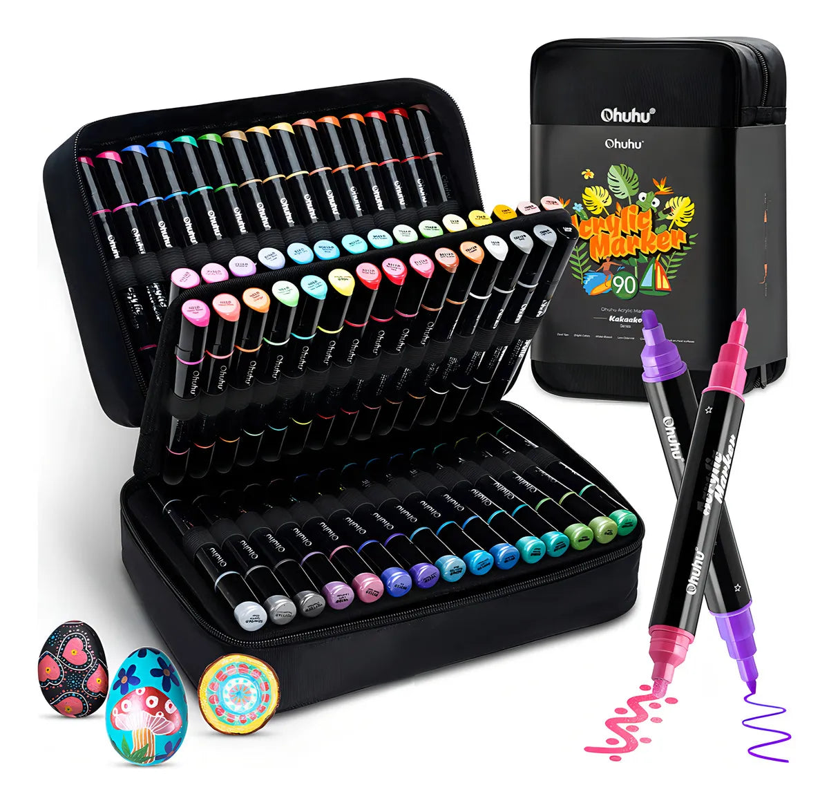 SET MARCADORES ACRÍLICOS PUNTA FINA Y REDONDA KAKAAKO