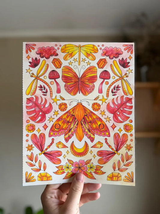 Libro para colorear "Entre plantas y rituales" por Monimonos