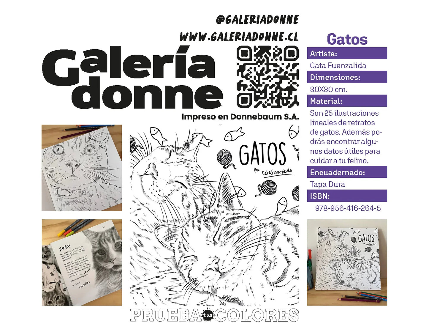 Libro para colorear Gatos por Cata Fuenzalida