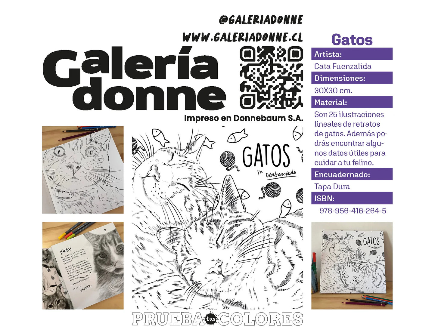 Libro para colorear Gatos por Cata Fuenzalida