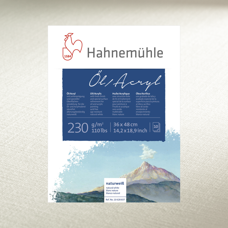 Block Óleo / Acrílico de Tela Hahnemuhle 230gr 10hjs