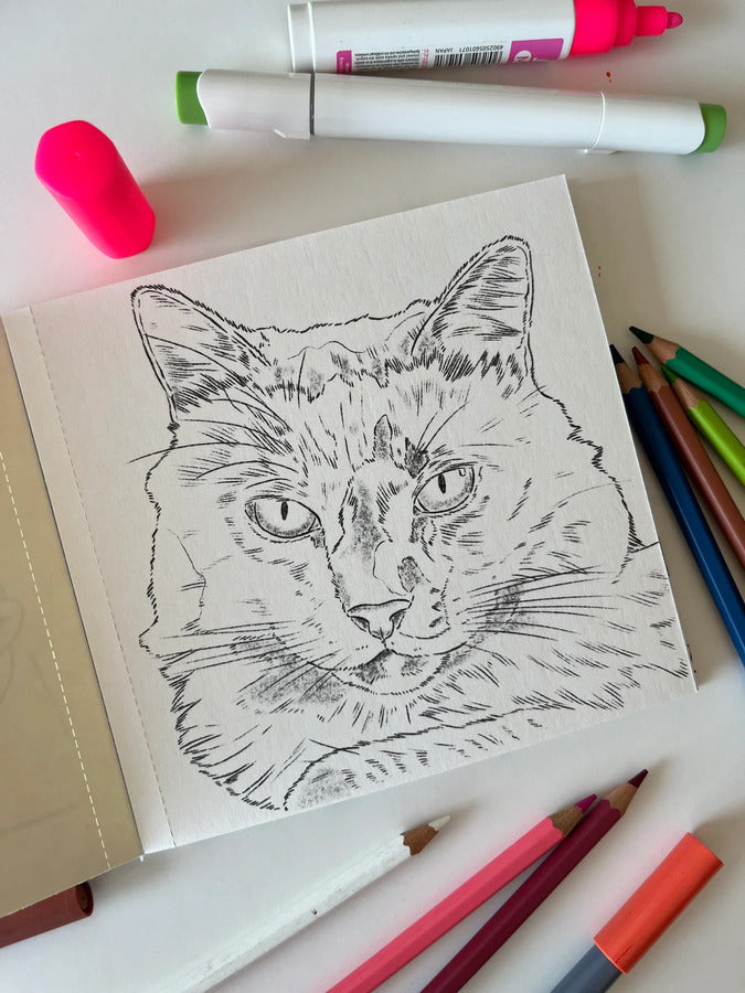 Libro para colorear "Gatos y Perros" por Cata Fuenzalida