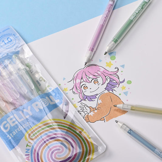 Set Lápiz Gel Gelly Roll Sakura 6 Colores Stardust