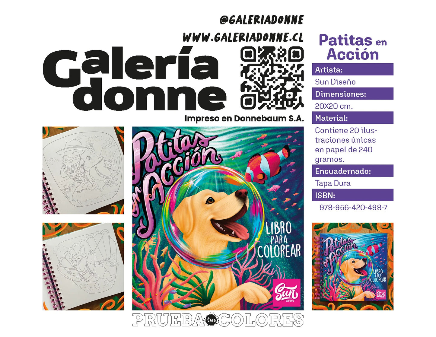 Libro para colorear Patitas en acción por Sun Diseño