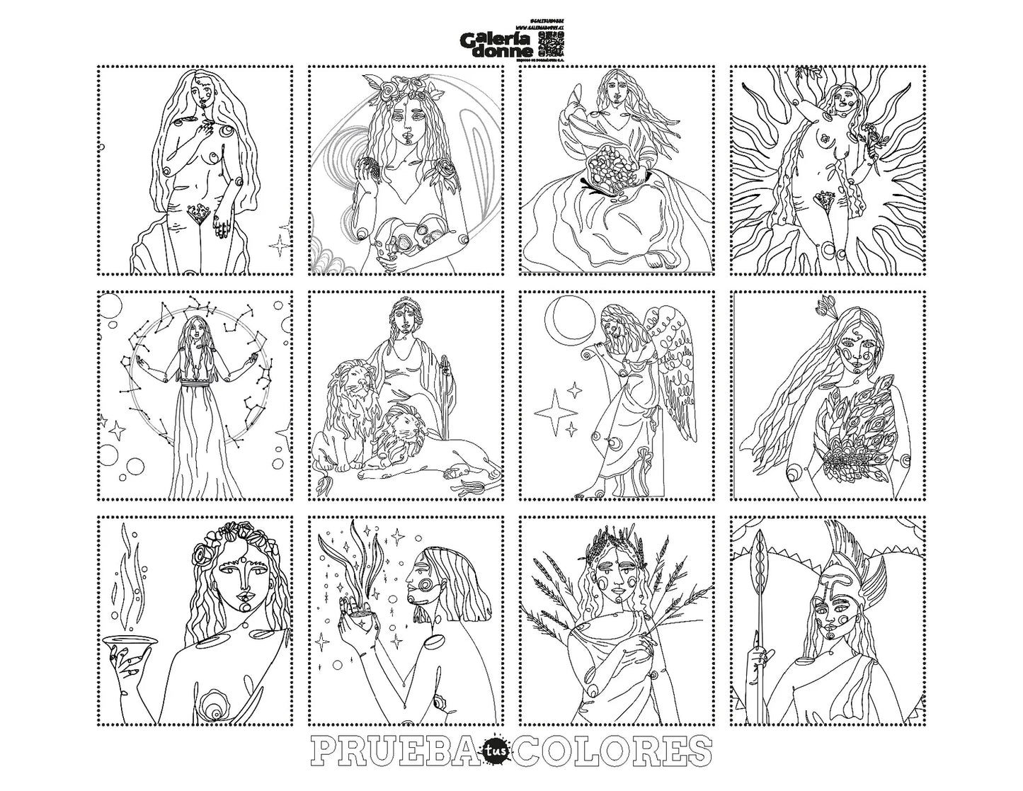Libro para colorear "Somos Diosas" por Consuelo Huerta