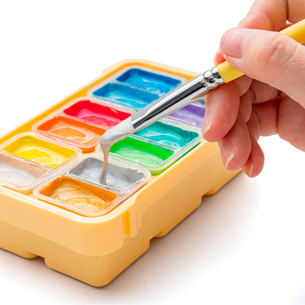 Set de pintura gouache 12 colores metalizados 12ml