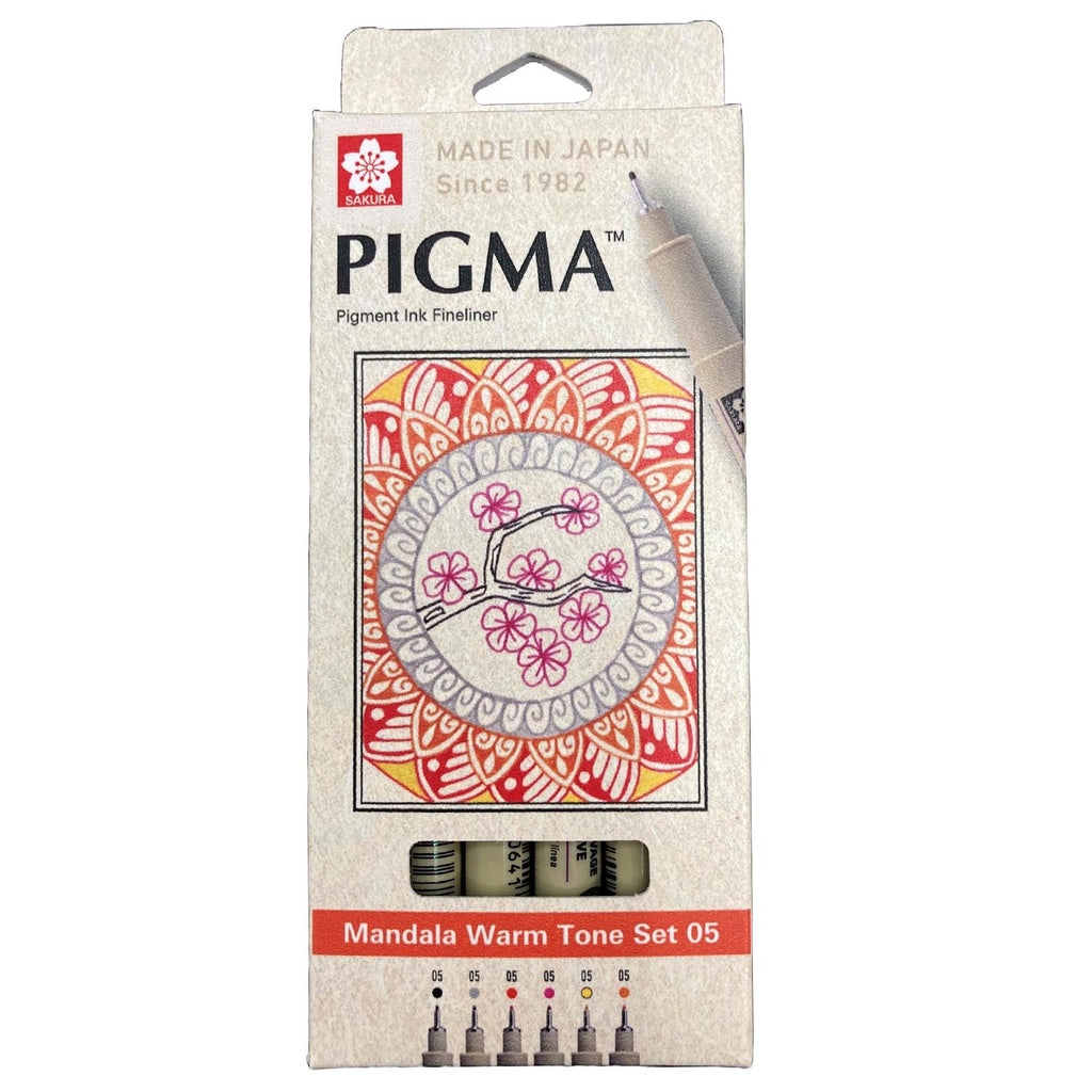 Set de Tiralíneas Pigma Micron Sakura0.5 Mandala 6 Col Cálido Set 05
