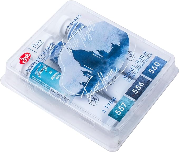 Set acuarela en tubos White Nights MIDNIGHT- Colores Granulados - 3 TUBOS X10 ML