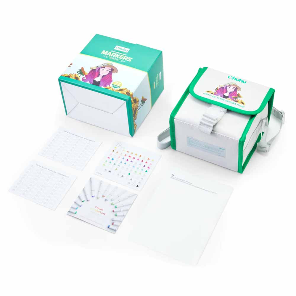 Set de marcadores Ohuhu base alcohol 24 colores + blender