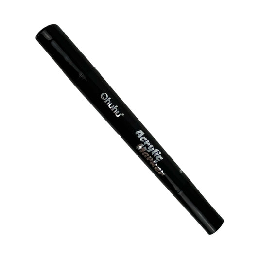 MARCADOR ACRÍLICO OHUHU DOBLE PUNTA REDONDA/FINA NEGRO