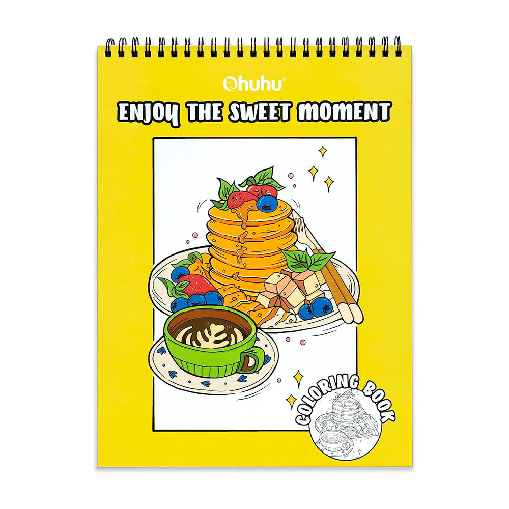 OHUHU LIBRO PARA COLOREAR DOBLE CARA ENJOY THE SWEET MOMENT