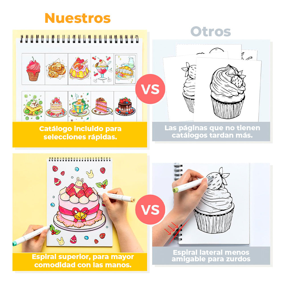 OHUHU LIBRO PARA COLOREAR DOBLE CARA ENJOY THE SWEET MOMENT
