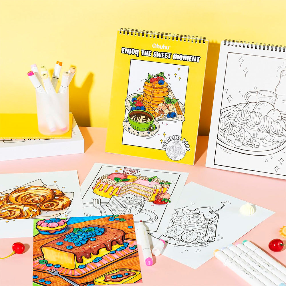 OHUHU LIBRO PARA COLOREAR DOBLE CARA ENJOY THE SWEET MOMENT