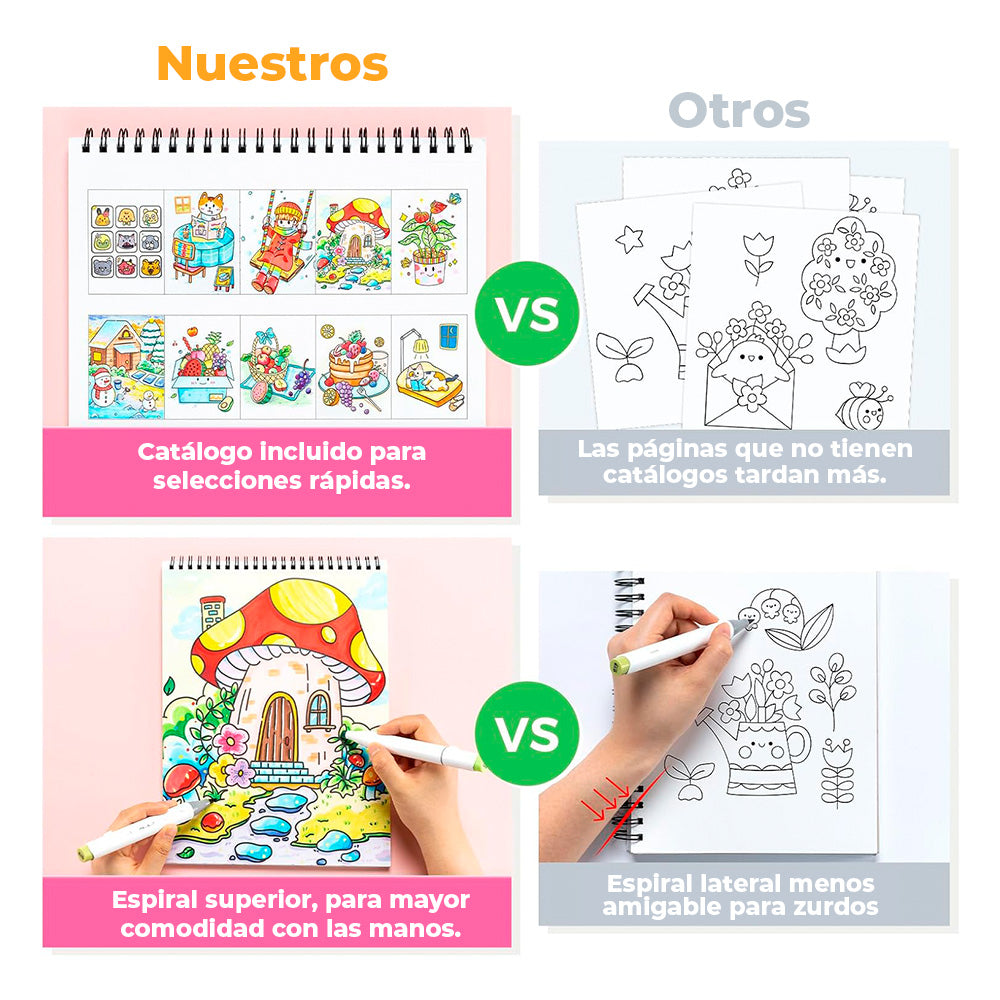 OHUHU LIBRO PARA COLOREAR DOBLE CARA MY SIMPLE PLEASURE