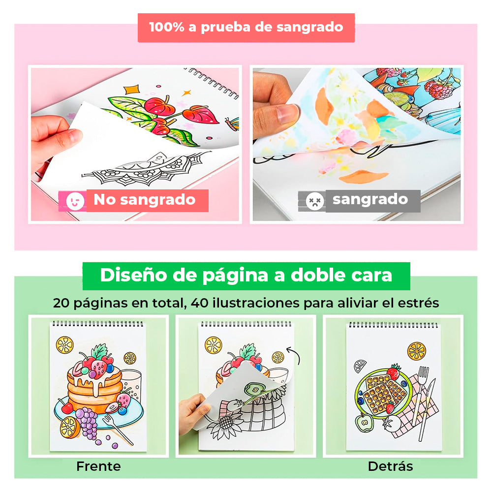 OHUHU LIBRO PARA COLOREAR DOBLE CARA MY SIMPLE PLEASURE