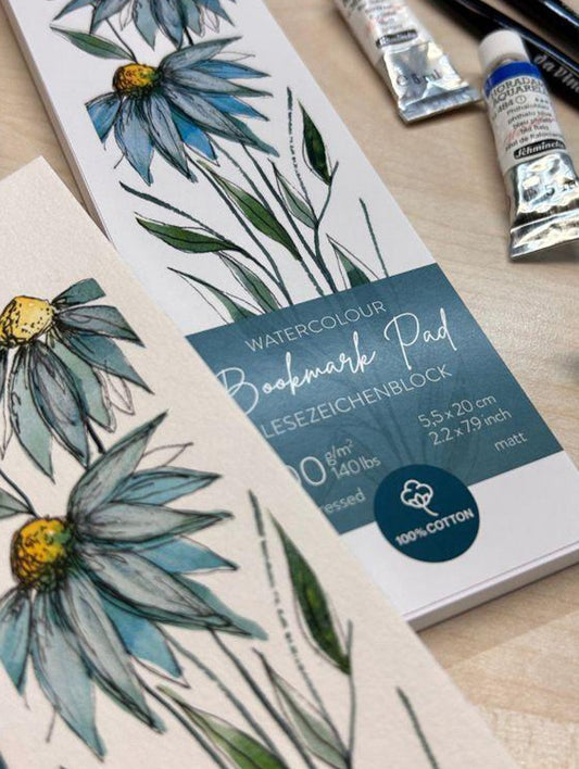 Block Marcapáginas Papel de Acuarela Hahnemuhle 300gr 5,5x20cm 15 Hojas