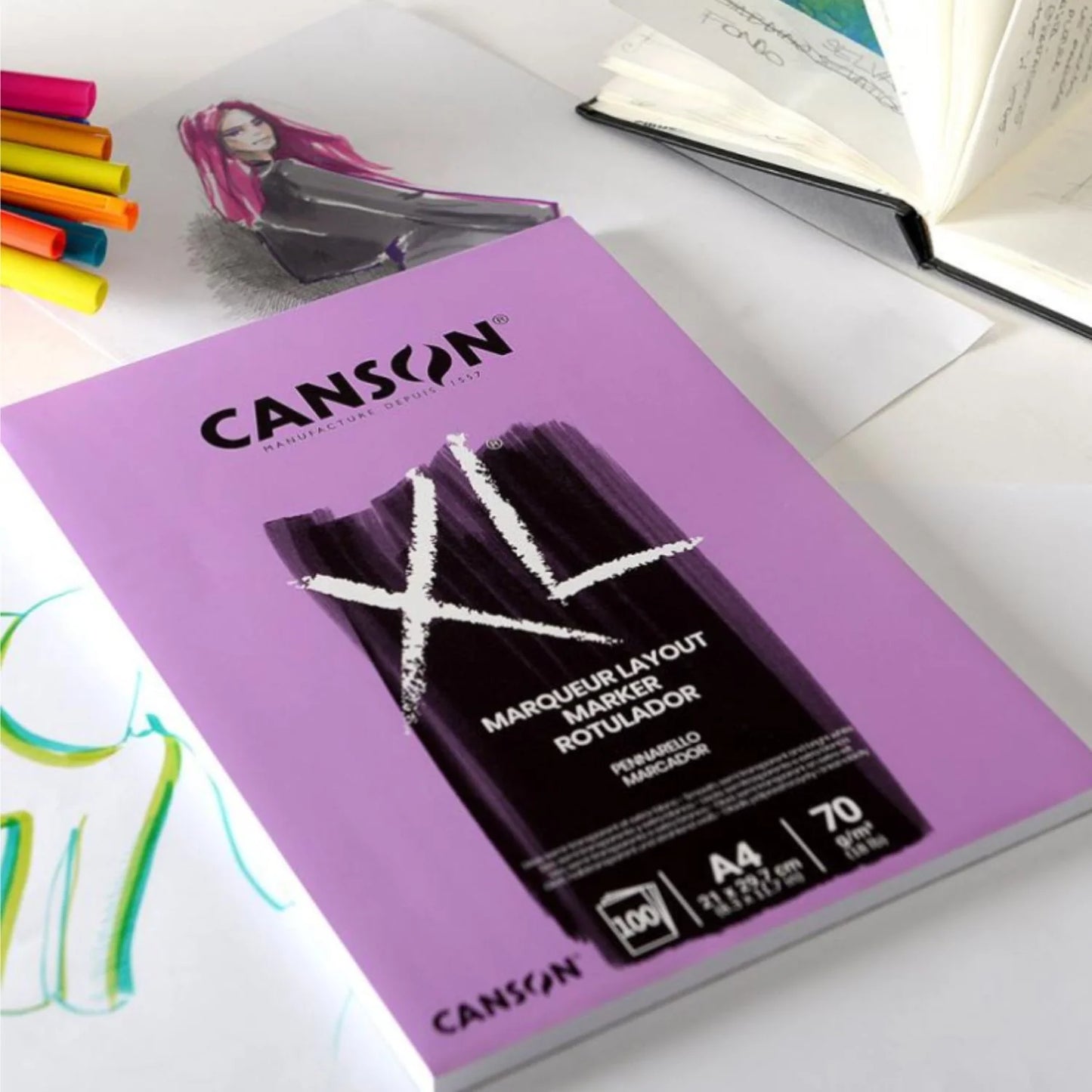 Block para Marcadores Canson XL Marqueur Layout A4 70 g/m2