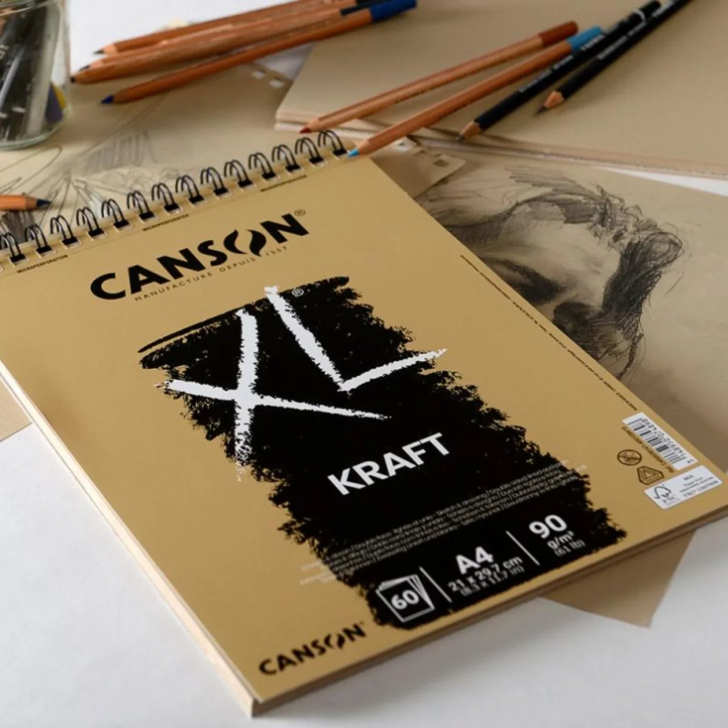Croquera Papel Craft Canson XL Kraft 90 g/m2