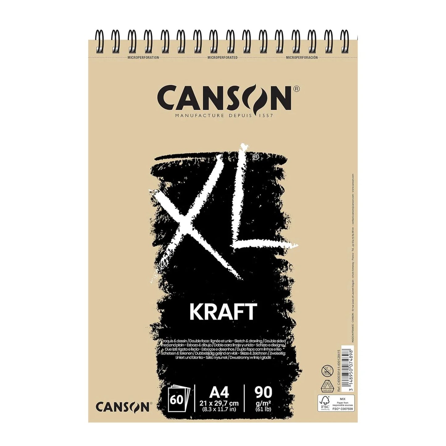 Croquera Papel Craft Canson XL Kraft 90 g/m2