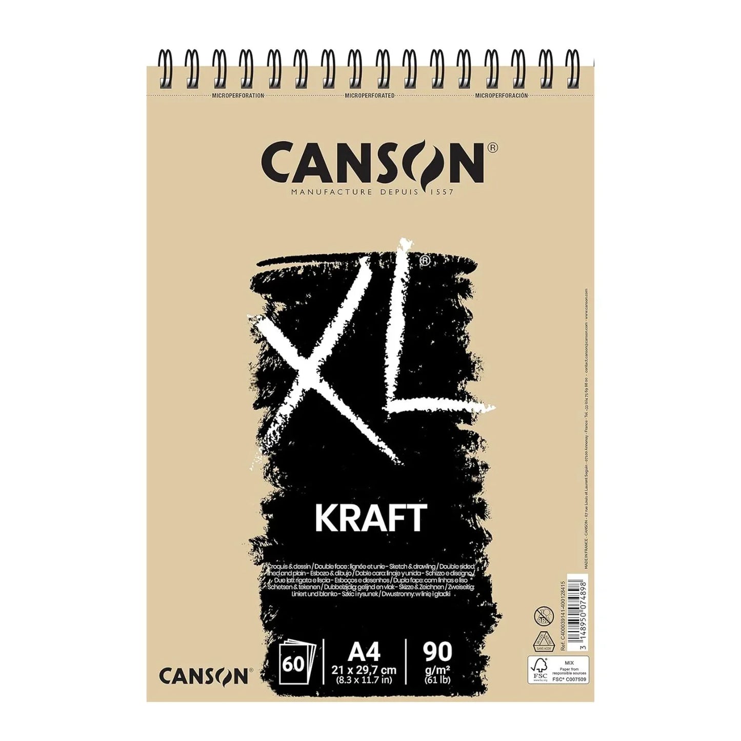 Croquera Papel Craft Canson XL Kraft 90 g/m2