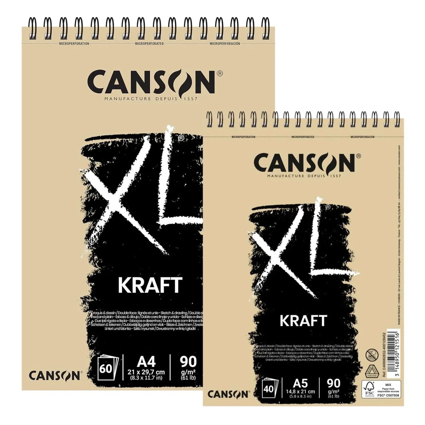 Croquera Papel Craft Canson XL Kraft 90 g/m2