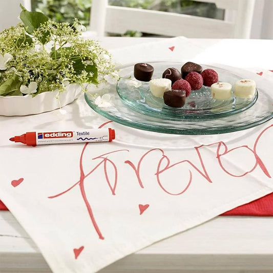 Marcador Textil Colores Calidos 2-3mm Edding Pack de 5 Colores