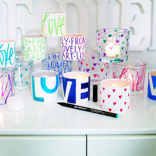 Marcadores Punta Pincel para Porcelana Colores Frios Edding Pack 6 Unidades