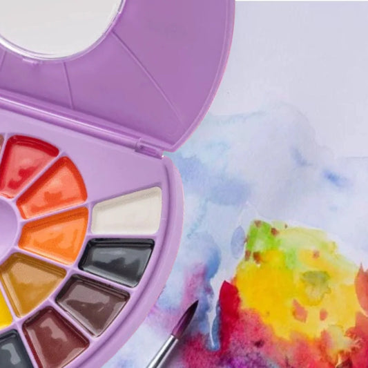 HIMI Set de acuarela semi humedad 24 colores (estuche morado)