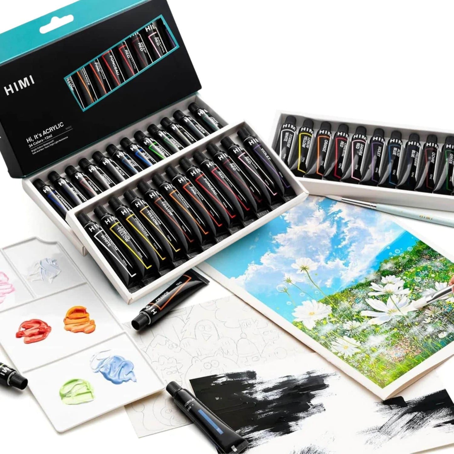 Pintura Acrilica en tubo HIMI Hi, It's Acrylic 24 colores 12ml