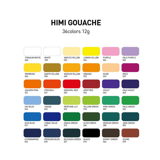 HIMI pintura gouache 48 colores twin cup 12g